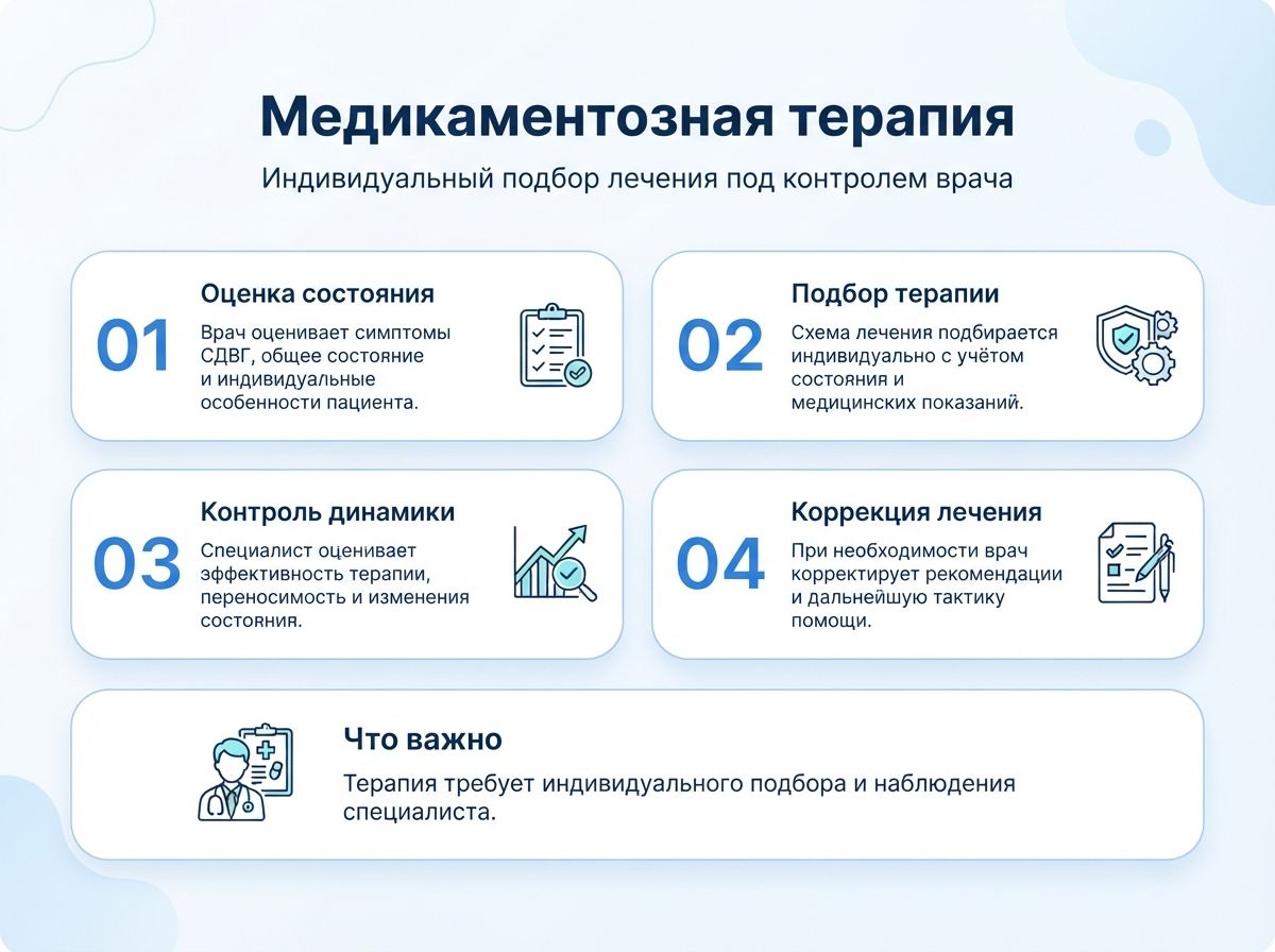 Лечение СДВГ в Козельске у детей и взрослыхинфографика